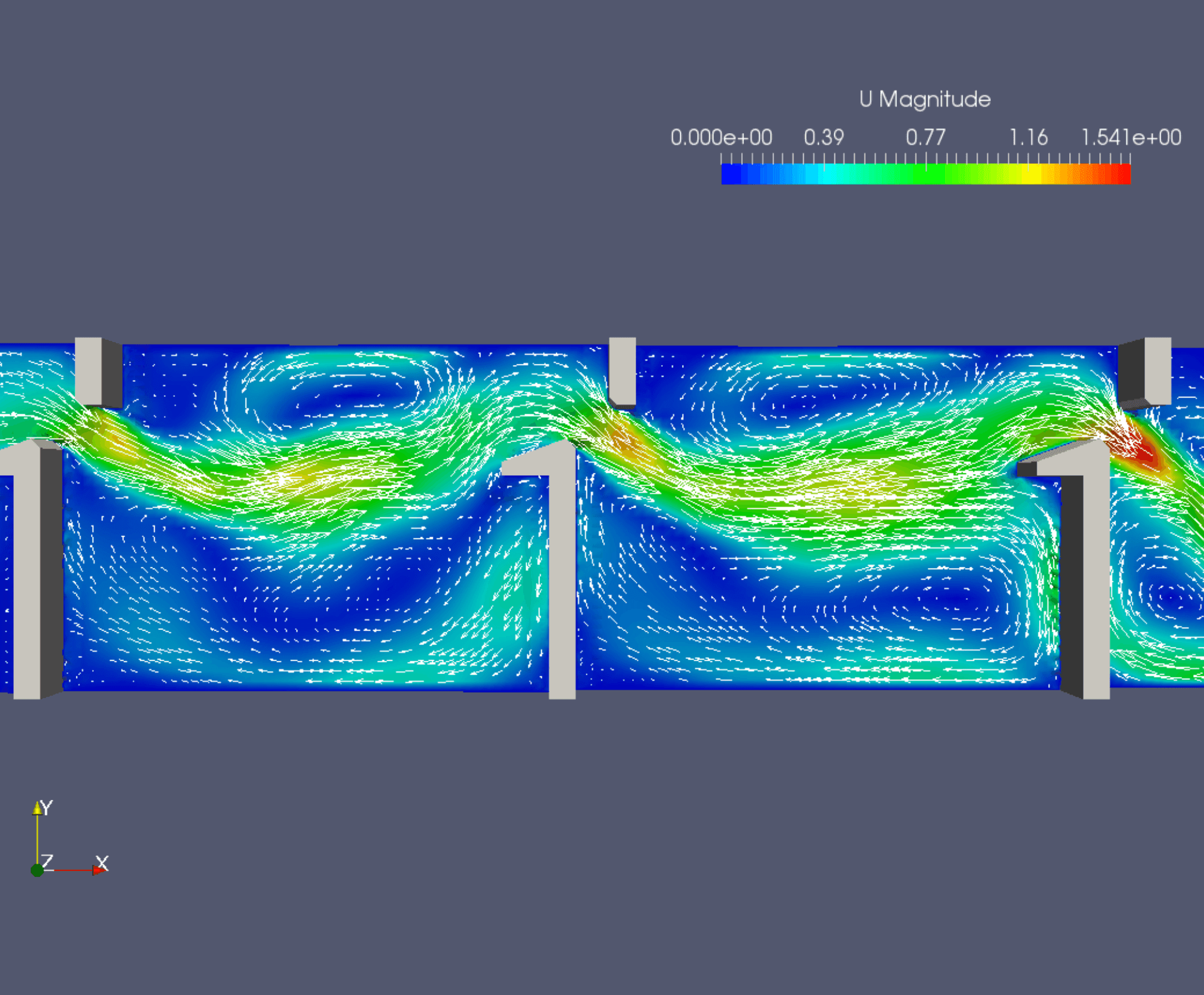 Simulación escala hendidura vertical